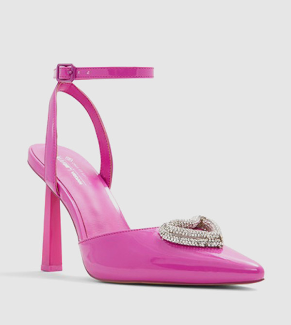 ANGELLINA Embellished Ankle Strap Pumps