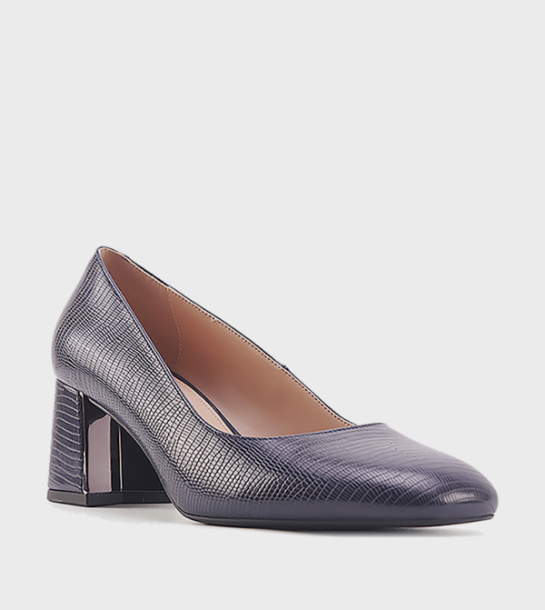 ANNALISA Textured Block Heel Pumps