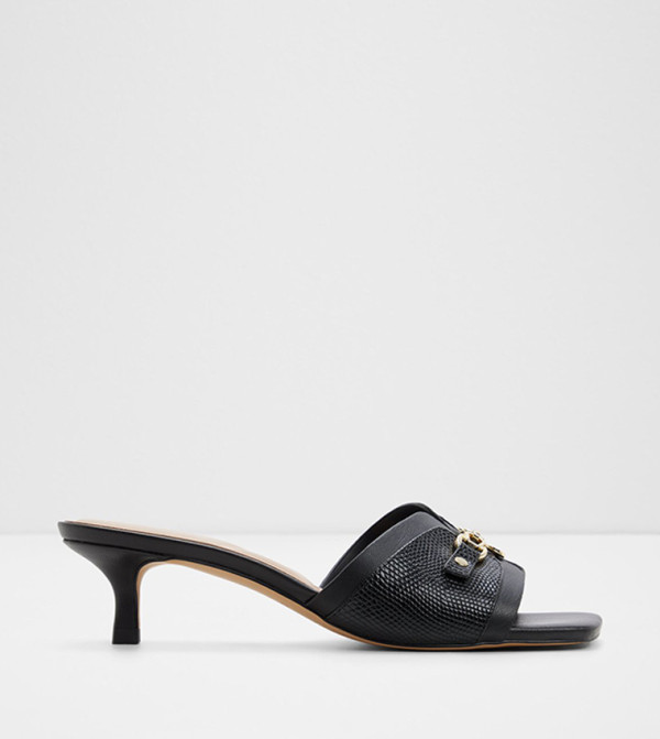 ANNAMASSI Metal Accent Heel Sandals