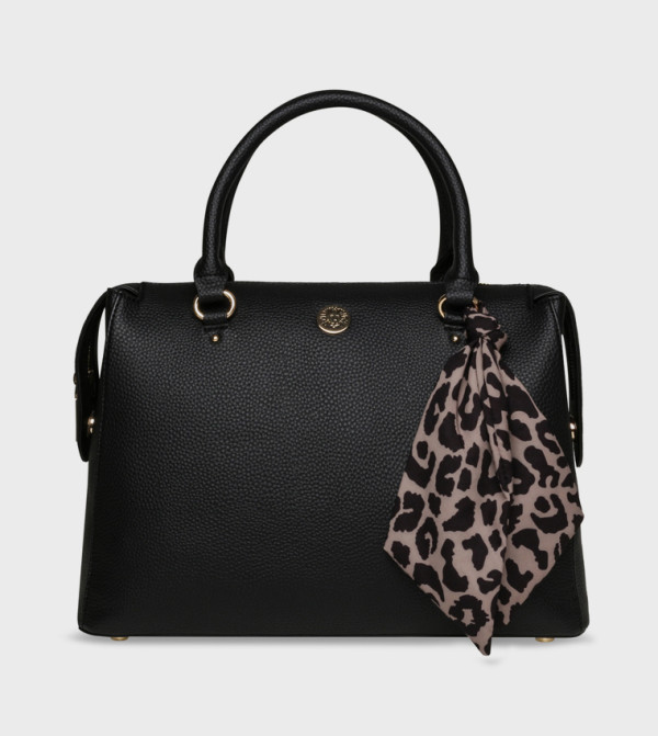 Textured Scarf Detail Satchel Bag