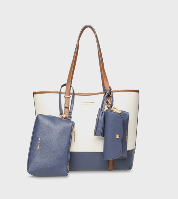 Color Block Shoulder Bag with Purse