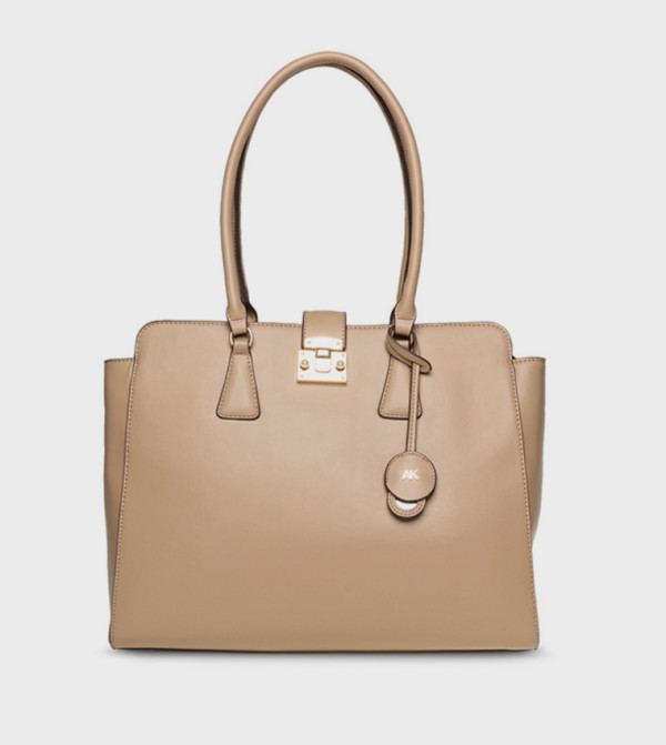 Textured Zip Closure Tote Bag