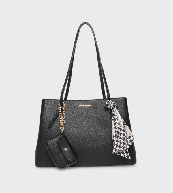 Textured Shoulder Bag with Purse