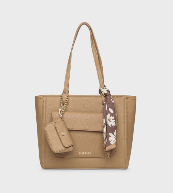KELCE-A Textured Scarf Detail Shoulder Bag