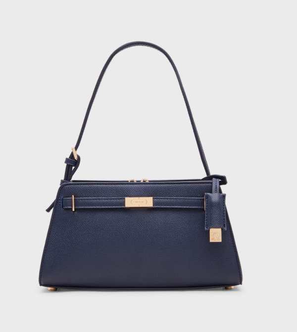 Textured Zippered Shoulder Bag