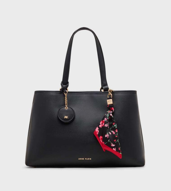 Textured Scarf Detail Shoulder Bag