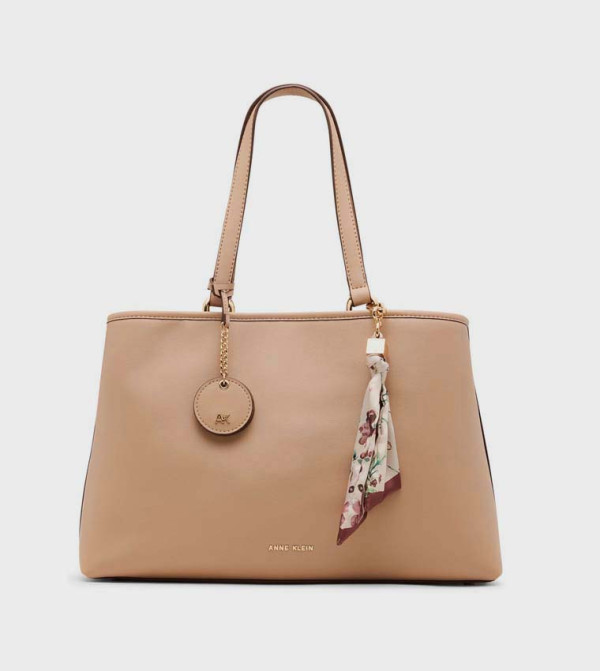 Textured Scarf Detail Shoulder Bag