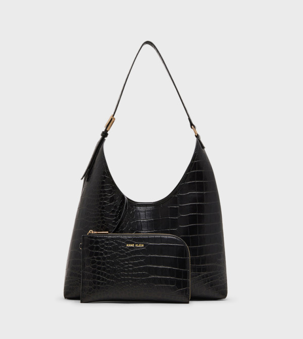 Croc Textured Shoulder Bag