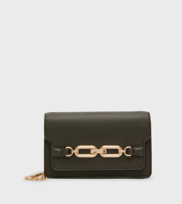Metal Detail Flap Wallet Bag