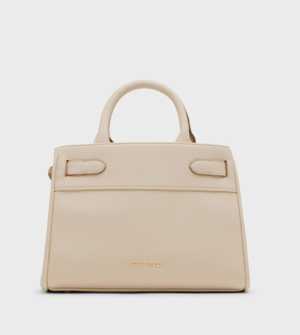 Textured Zippered Satchel Bag