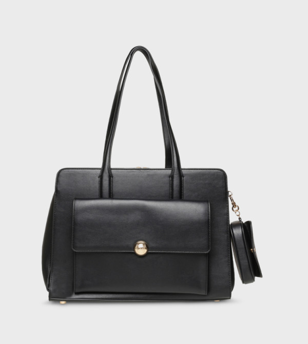 Textured Logo Detail Shoulder Bag