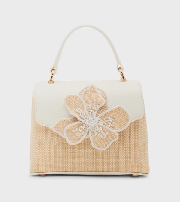 Floral Appliqued Top Handle Bag