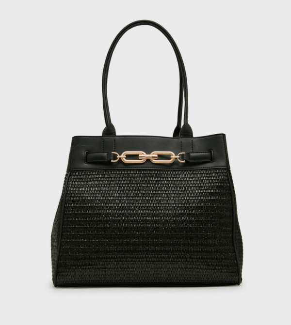 DONNIE Textured Clasp Closure Satchel Bag