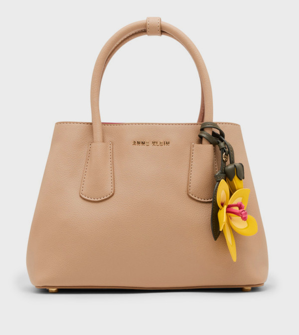 Floral Charm Detail Satchel Bag
