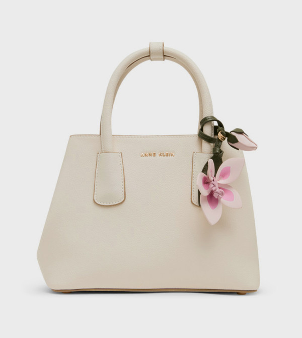 Floral Charm Detail Satchel Bag