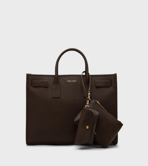 Logo Detail Zip Closure Tote Bag