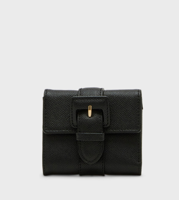 Textured Buckle Closure Mini Wallet