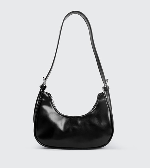 Textured Faux Leather Shoulder Bag