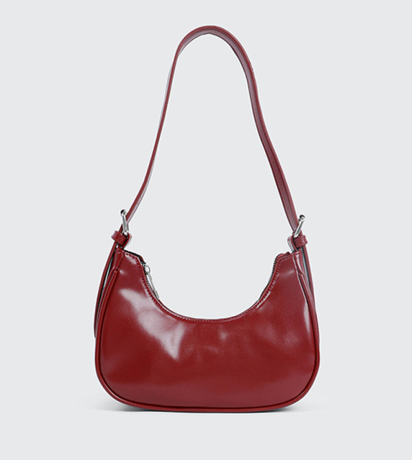 Textured Faux Leather Shoulder Bag