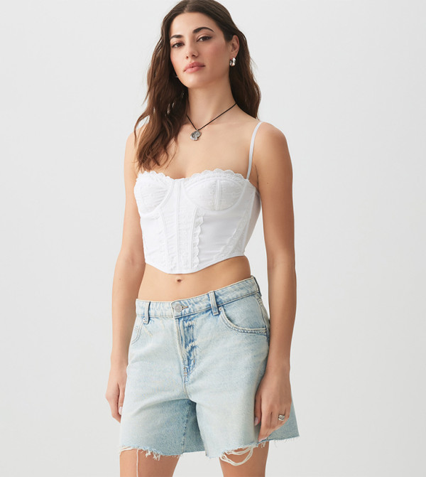 Schiffli Strappy Corset Style Top 