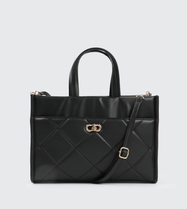 Quilted Faux Leather Tote Bag