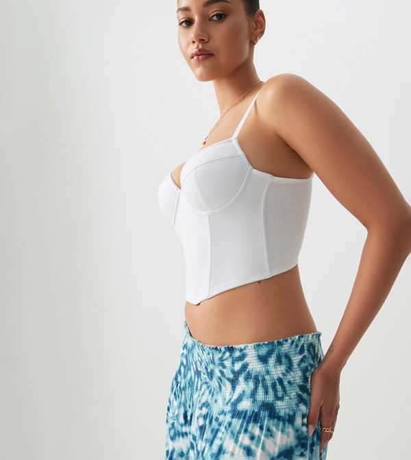 Solid Strappy Ultra Crop Bustier