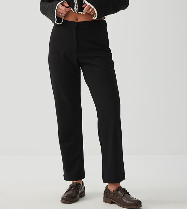Crepe Crop Kick Slim Fit Pants