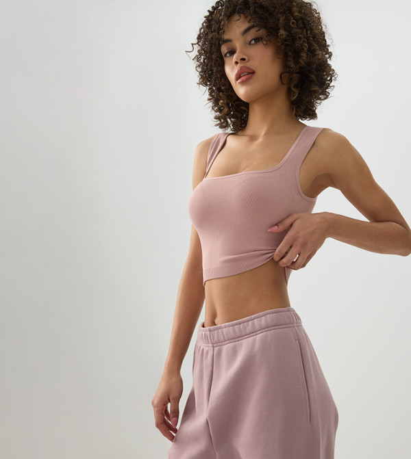 Ribbed Seamless Crop Tank Top