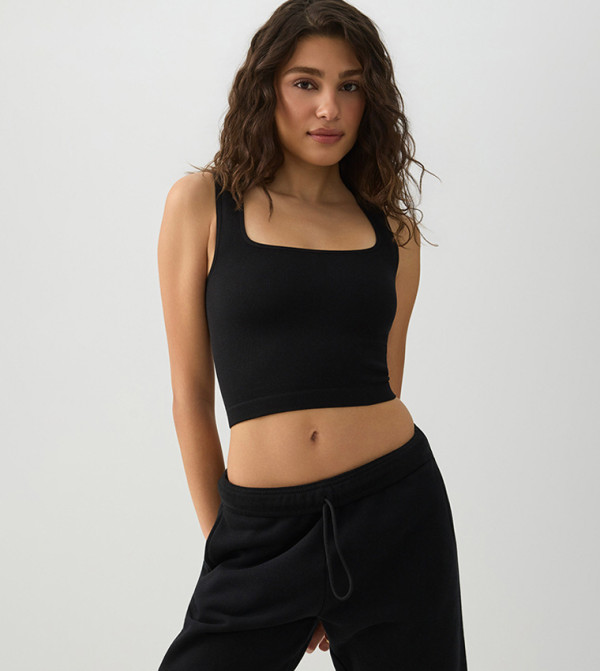 Ribbed Seamless Crop Tank Top