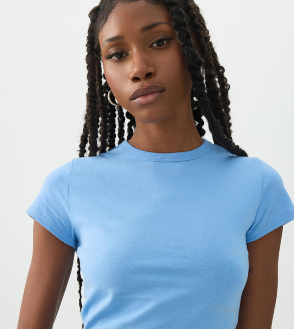 Solid Cap Sleeves Seamless Crop Top