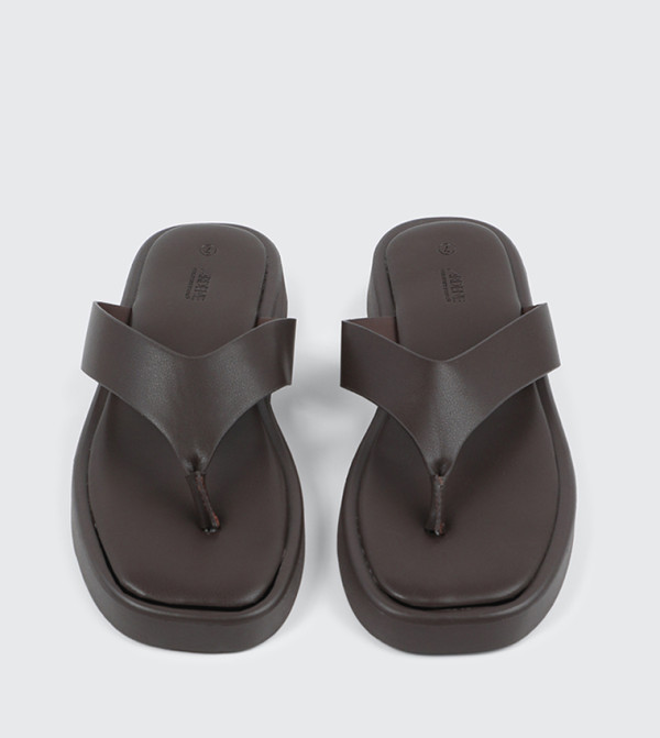 Square Toe Platform Flip Flops