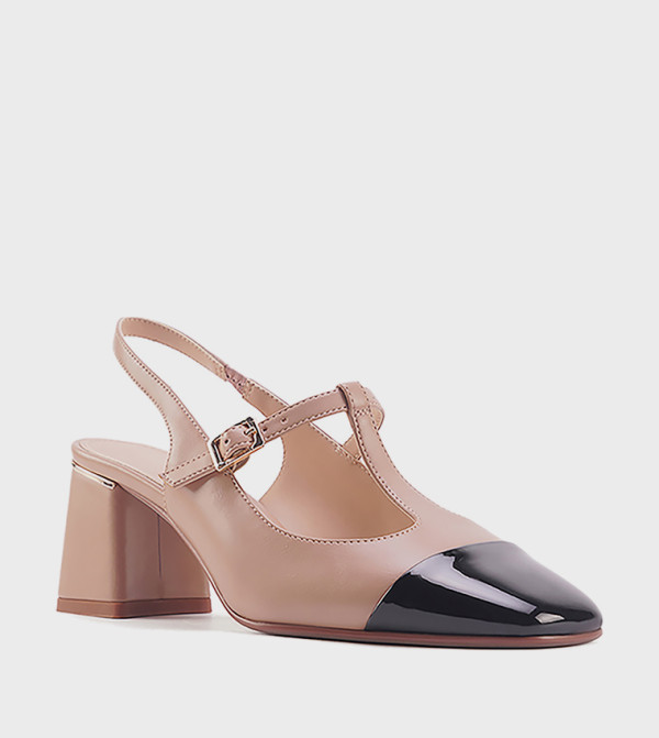 ARYAN Cap Toe Slingback Pumps