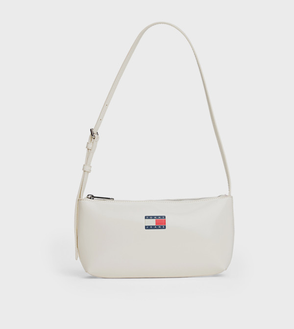 Flag Detail Zippered Shoulder Bag