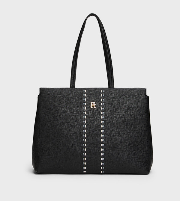 Textured Zippered Shoulder Bag