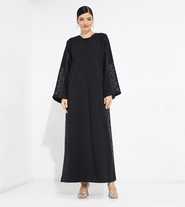 Embellished Long Sleeves Open Abaya