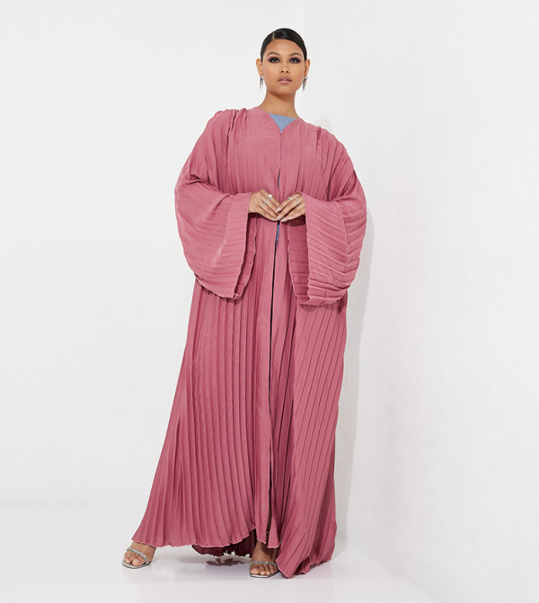 Pleated Wide Sleeves Abaya