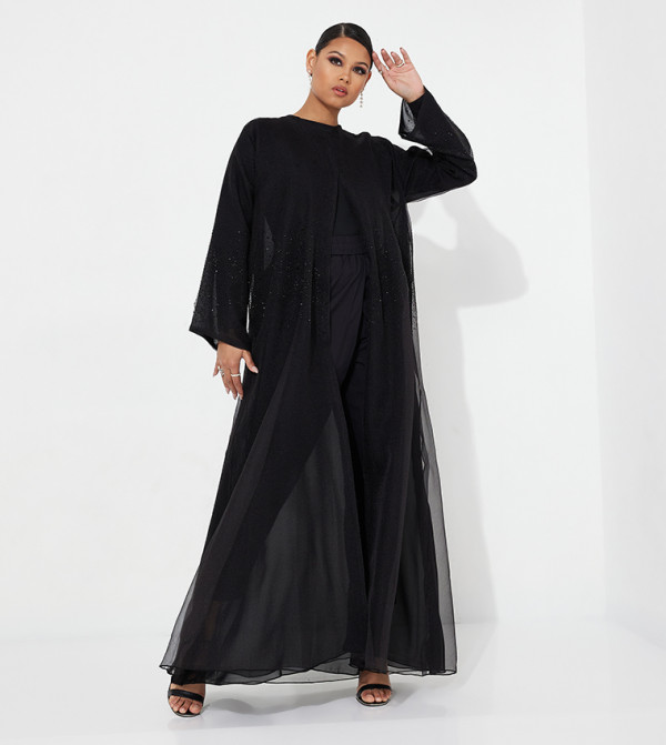 Embellished Glitter Frosted Abaya