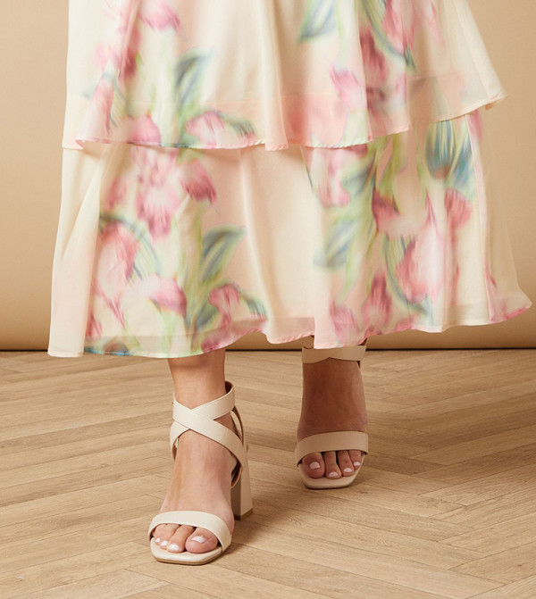 Millie Covered Buckle Block Heeled Sandals