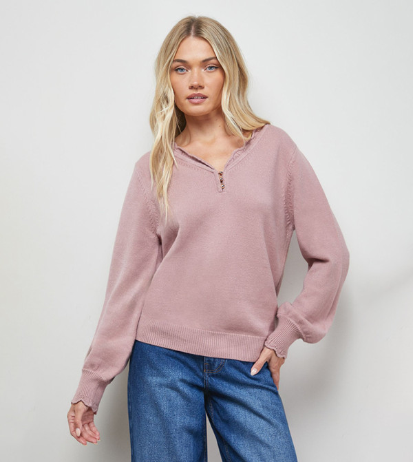 Soft Crochet Scallop Detail Sweater