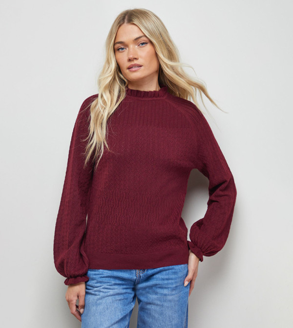 Ruffle Cuff and Collar Sweater