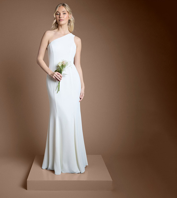 فستان زفاف ماكسي بكتف واحد