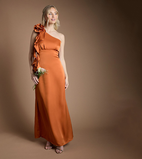 One Shoulder Maxi Bridesmaid Dress