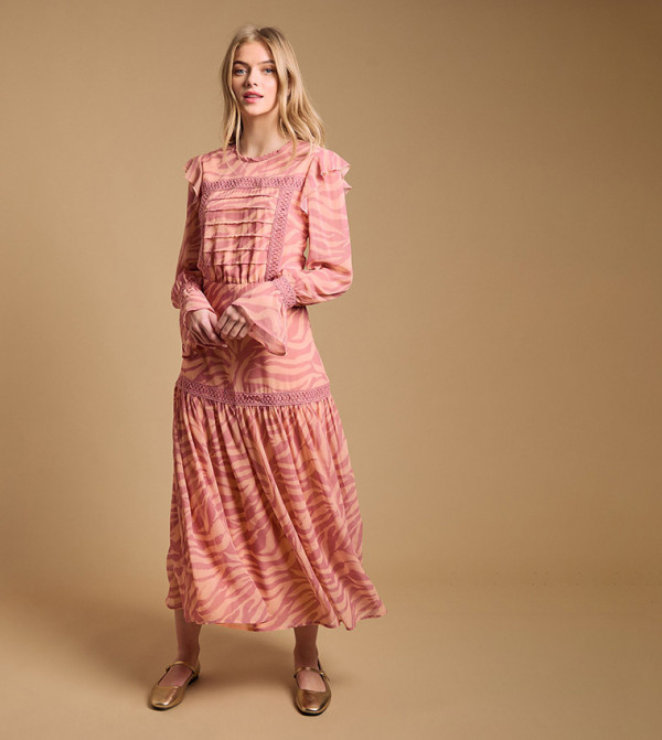 Pin Tuck Detail Midaxi Dress