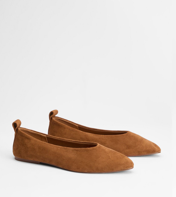 Oriana Faux Suede Pointed Ballerinas