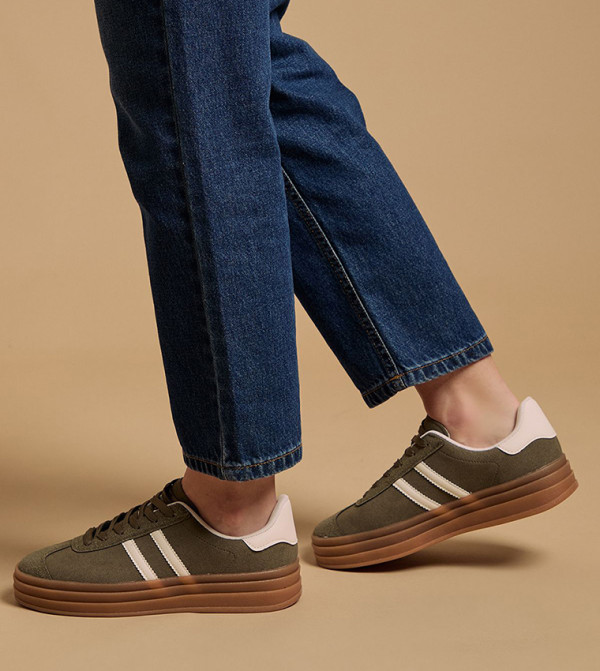 Issie Faux Suede Lace-Up Platform Sneakers