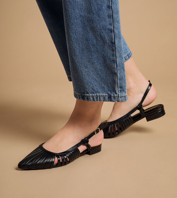 Billie Faux Leather Slingback Flat Shoes