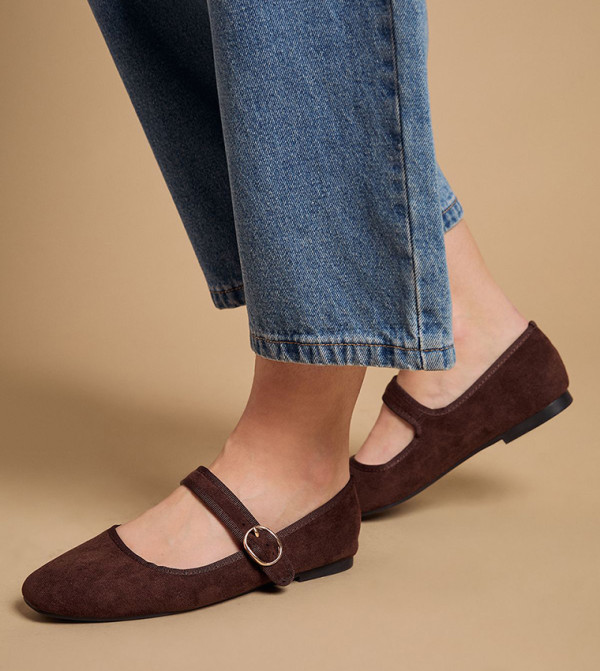 Buffie Faux Suede Mary Jane Shoes