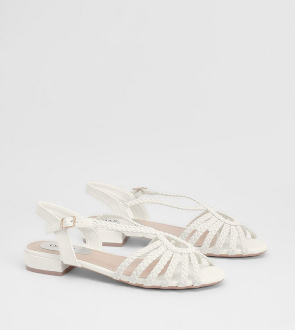 Lulu Plaited Open Toe Heel Sandals