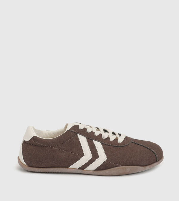 Riley Faux Suede Contrast Lace-Up Sneakers