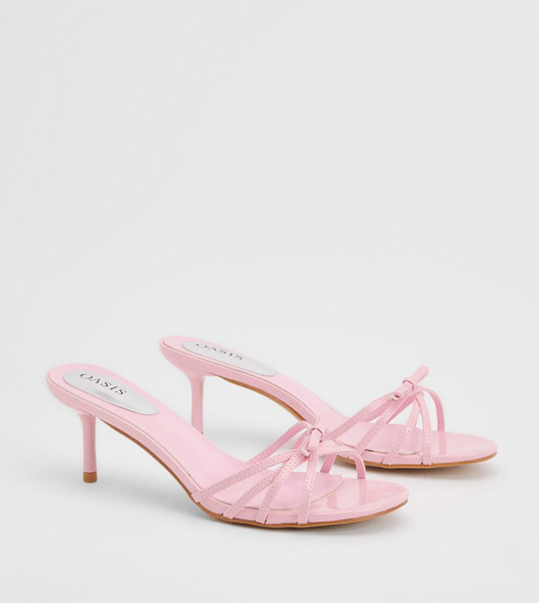 Karla Faux Leather Bow Detail Heel Sandals